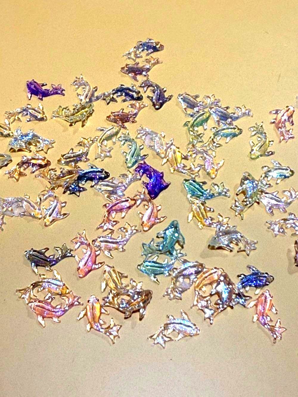 Holographic Dolphin Nail Charms - Multicolor